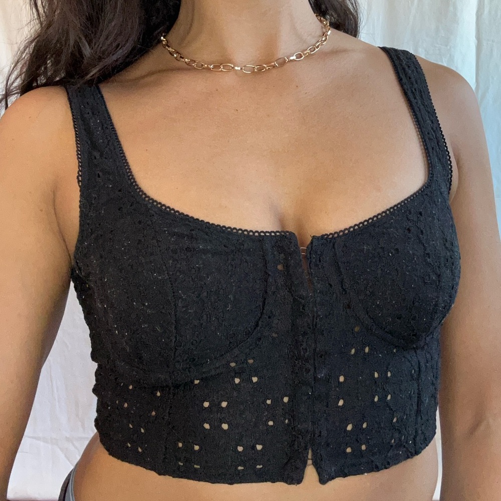 H&M black bralette crop top
